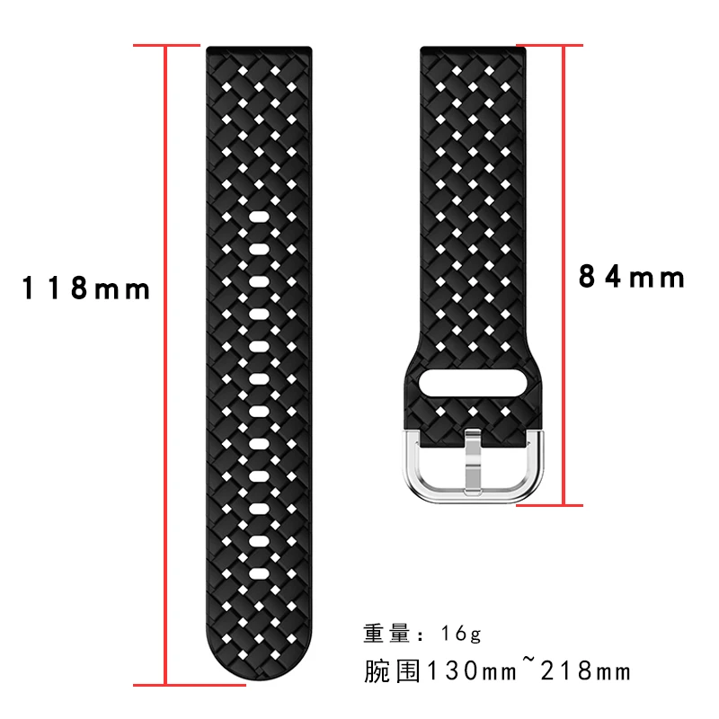 Bracelet tissé pour Samsung Galaxy Watch, 5-pro-4-Classic/Active 2, 40mm, 44mm, Silicone 20mm, Bracelet Trou Tressé, Huawei gt 3-2-e Strap