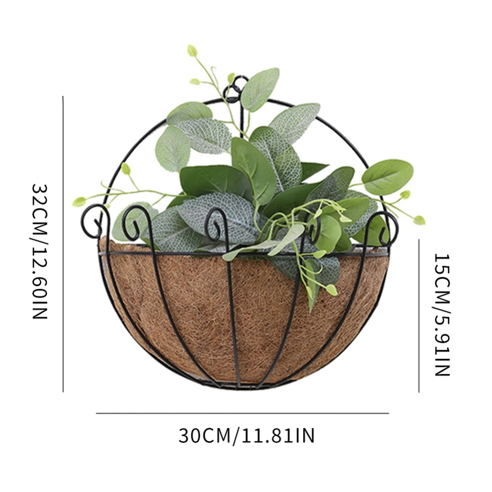 Coconut Brown Okrągły Żelazny Łańcuch Wiszący Kosz Doniczka Kreatywna Mięsista Zielona Roślina Chlorophytum Comosum