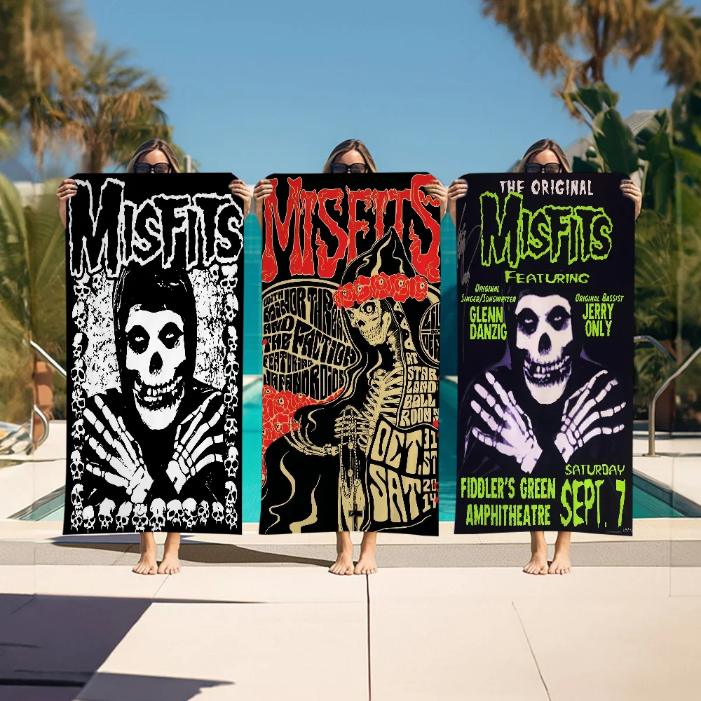 Misfits Hot Poster Horror Punk Rock Music Microfiber Beach Towel Absorbent Quick Yoga Swimming Resort Mountain Climbing Towel