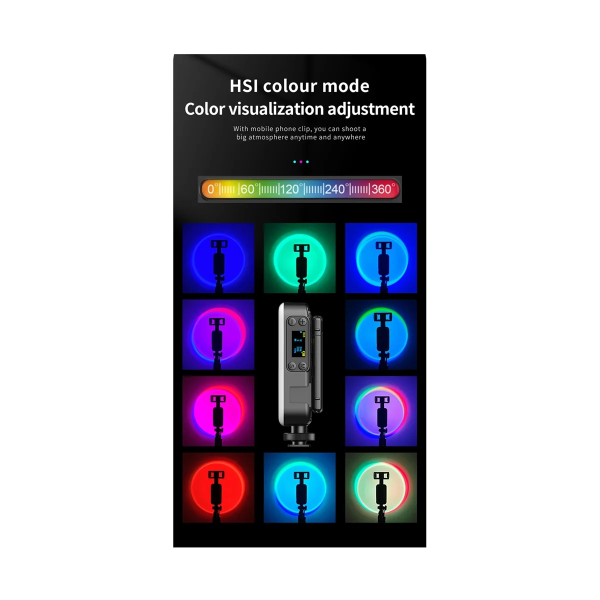 Заполняющий свет Огни для фотосъемки Светодиодные фонари с настольной подставкой для сотового телефона Прямая трансляция заполняющего света RGB окружающего освещения, C