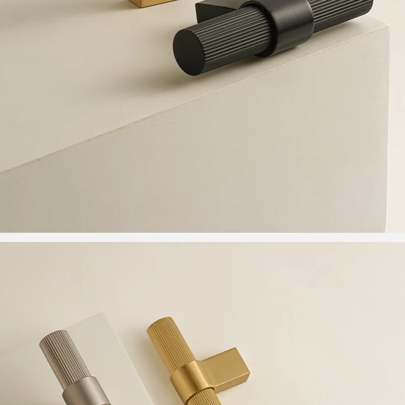 SAILANKA Messing-Möbelgriffe, modern, gestreift, für Schrank, Kleiderschrank, Kommode, Schuhkarton, Schublade, Schrankknöpfe, T-Stange – Detail 16