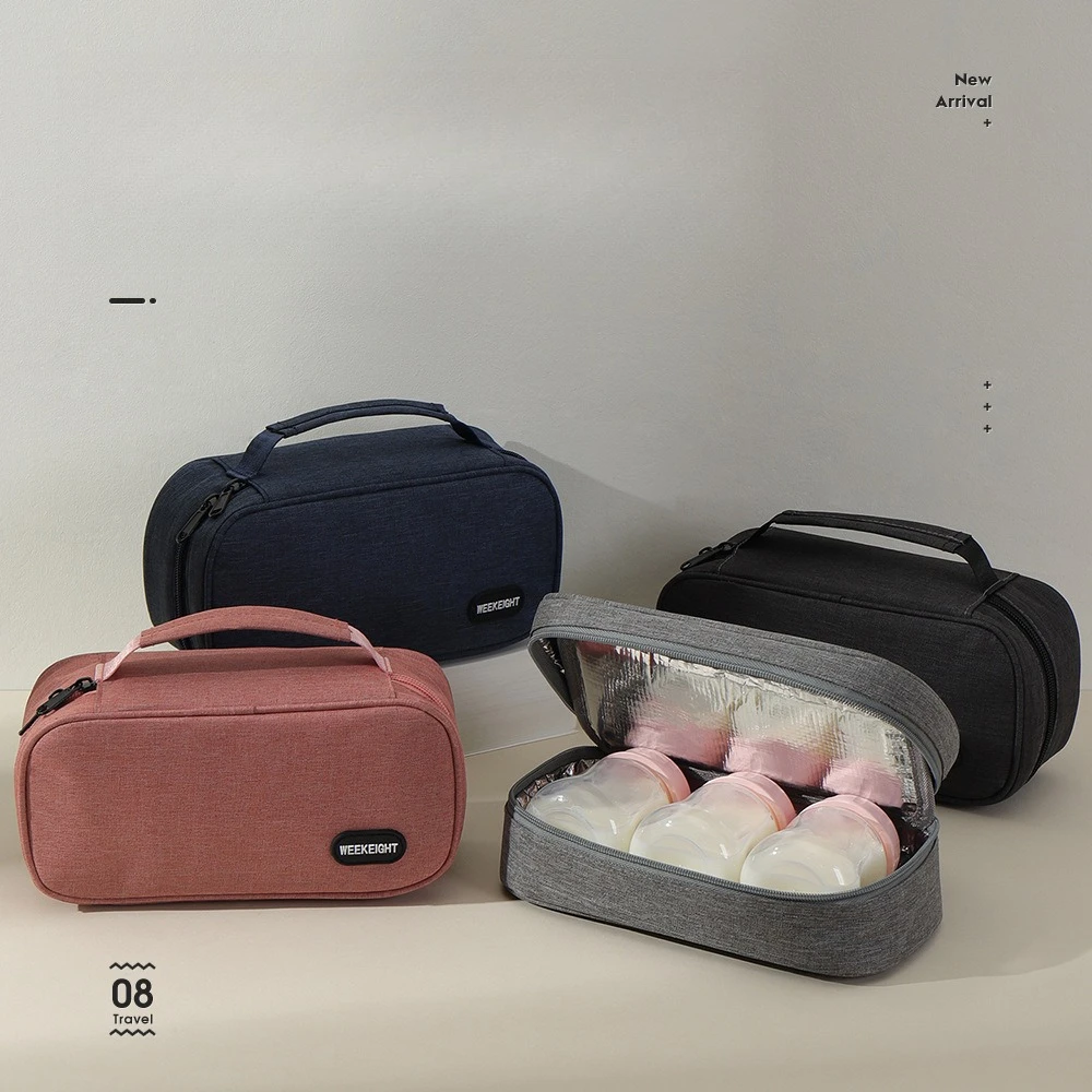 Waterproof Oxford cloth lunch box bag, hand-held baby bottle, insulated refrigerated handbag, portable mini no-lunch bag