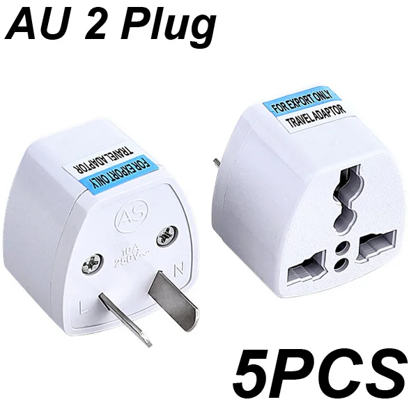 NEW 5PCS Universal American European EUR AU EU To US UK AC Power Plug Adapter USA Israel Brazil Travel Converter Socket Plug