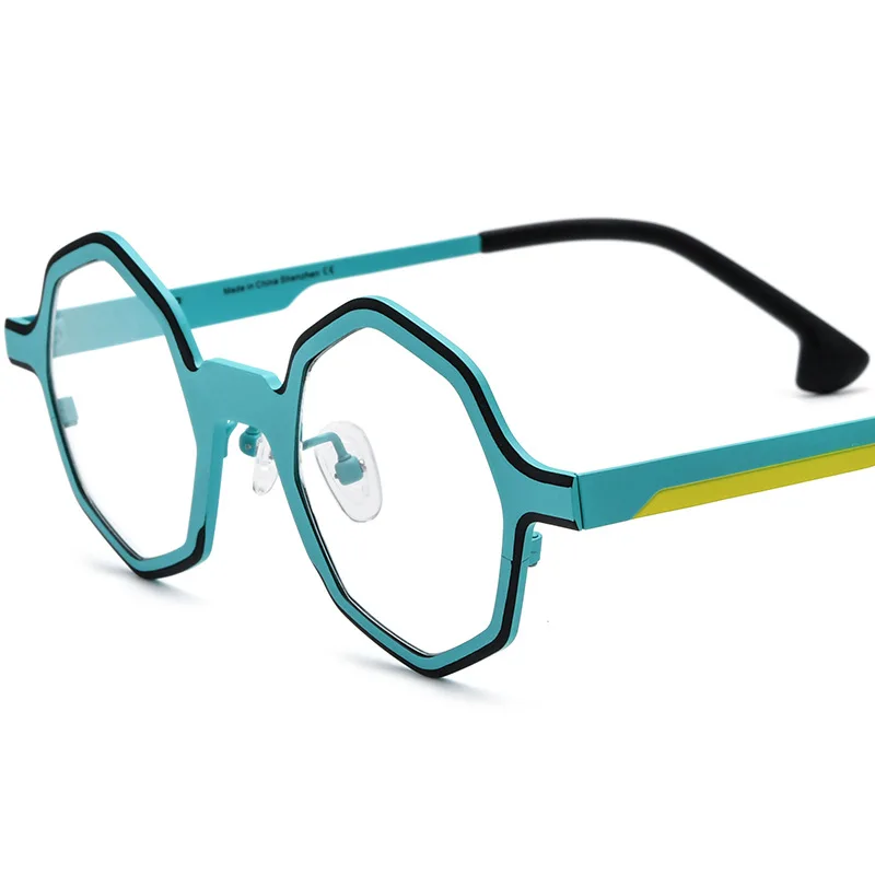 

Pure titanium myopia glasses frame men and women niche retro polygonal glasses can be matched with degrees