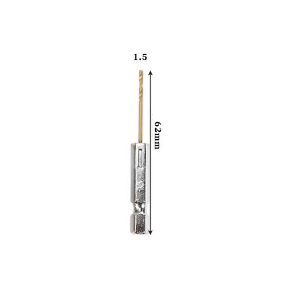 1 Pc HSS High Speed Steel Titanium Coated Drill Bit 1/4 Hex Shank 1.5mm-6.5mm Hexagonal Handle Drill
