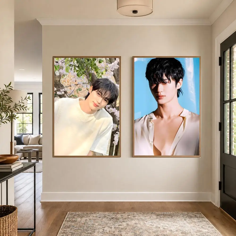Person Byeon Woo seok Poster Graphic Wall Art Poster HD Waterproof PP Paper Print for Bedroom Living Room Office Decor Gift