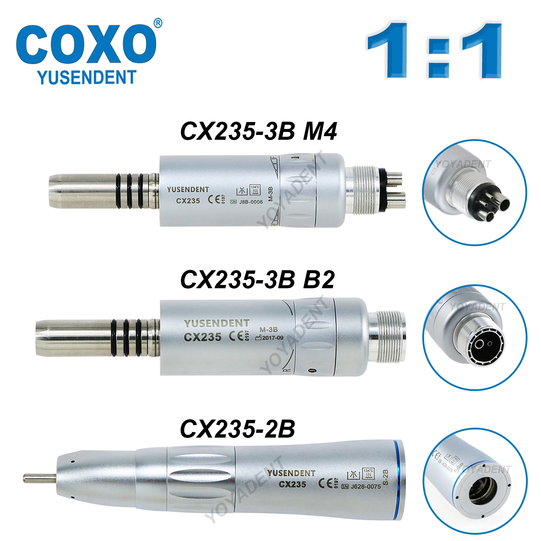 COXO-Motor de aire Dental de baja velocidad, Motor de pulverización de agua de canal interno de ángulo recto, 2/4 agujeros, tipo E, compatible con NSK KAVO W & H