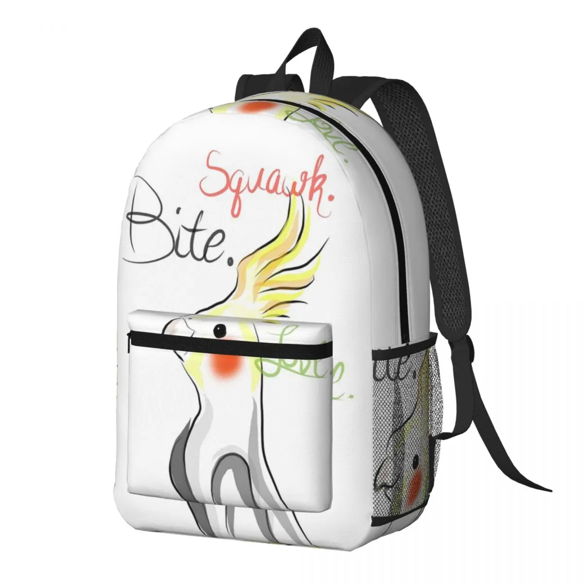 

Cockatoo Cockatiel Parrot Squawk Bite Love Backpack Daypack Large Capacity BookBag School Bag Shoulder Bags for Men Women