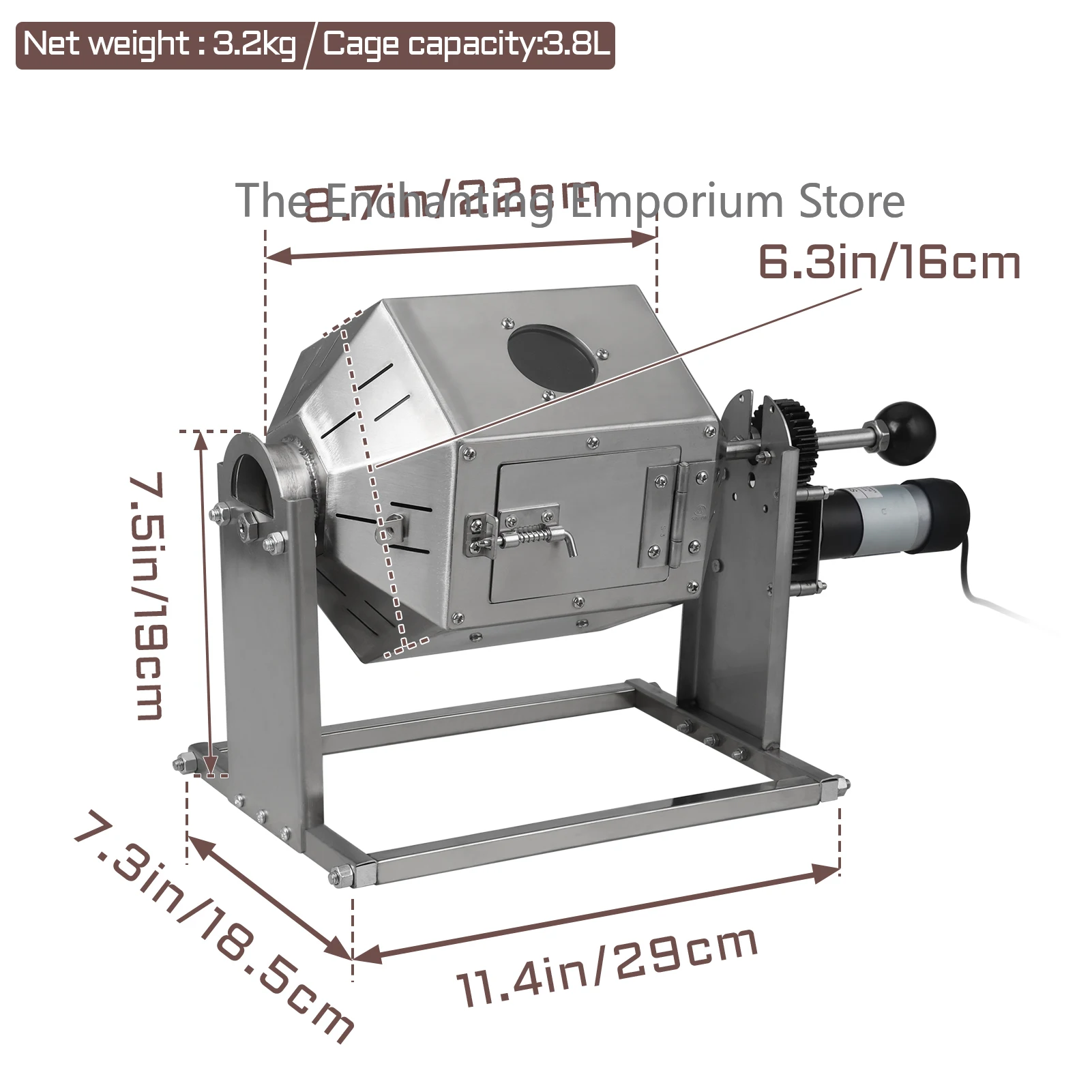 

3.8L Electric Coffee Beans Roasting Baking Machine Fuel Gas Direct Fire Nuts Grain Soybean Beans Roaster