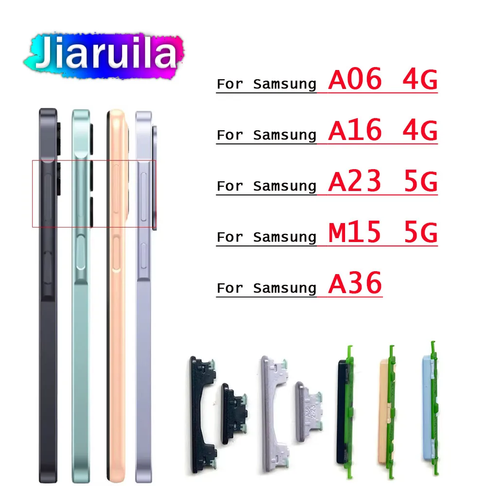 

Side Keys Power and Volume Buttons Replacement For Samsung A06 A16 A23 4G 5G A36 Volume Power Button Side Key