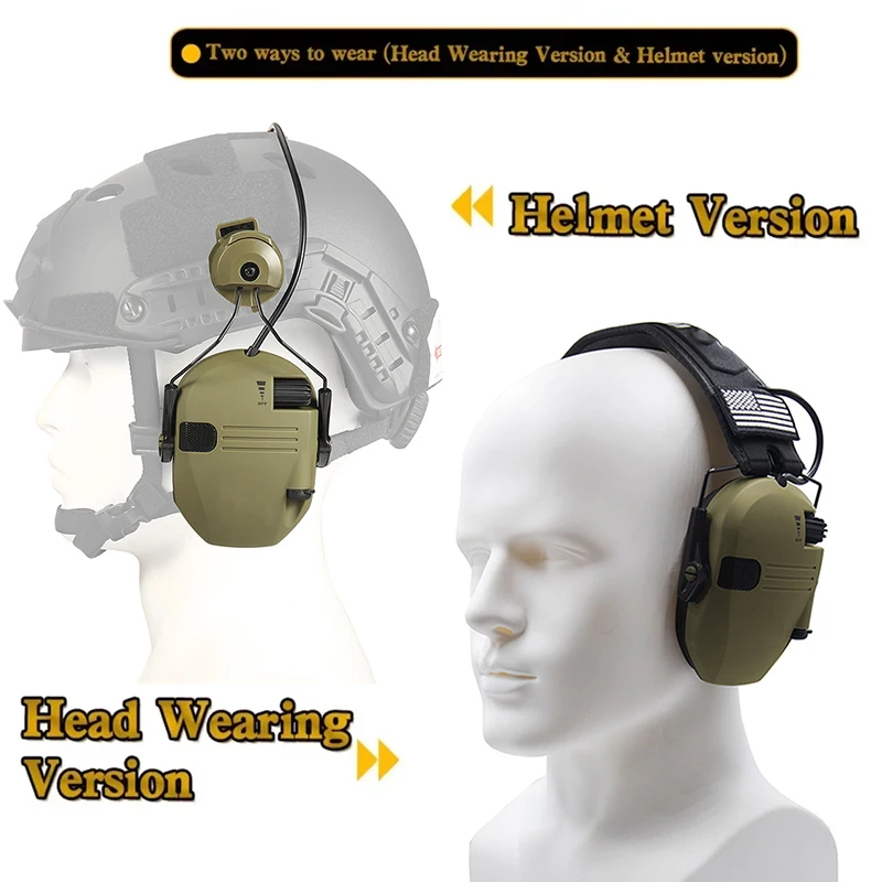 New Generation Walker Tactical Electronic Shooting Earmuff Anti-noise Headphone&Helmet Version Headset NRR23dB Free Shipping