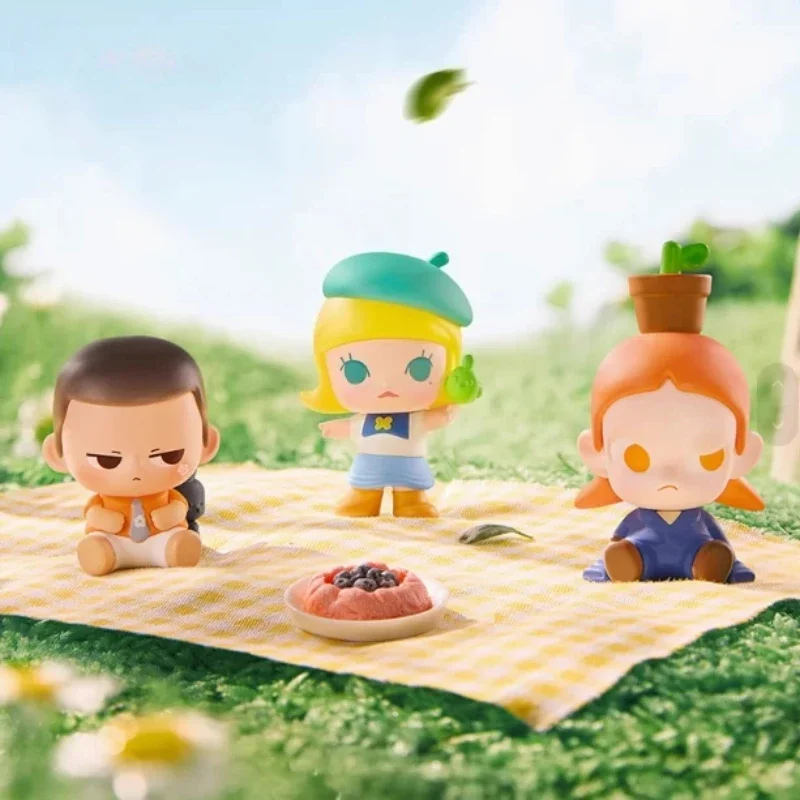 

Оригинальные мини-фигурки Popmart Pop Bean из серии "Вместе на прогулку" в слепых пакетах, коллекционные игрушки, милые настольные модели, подарок