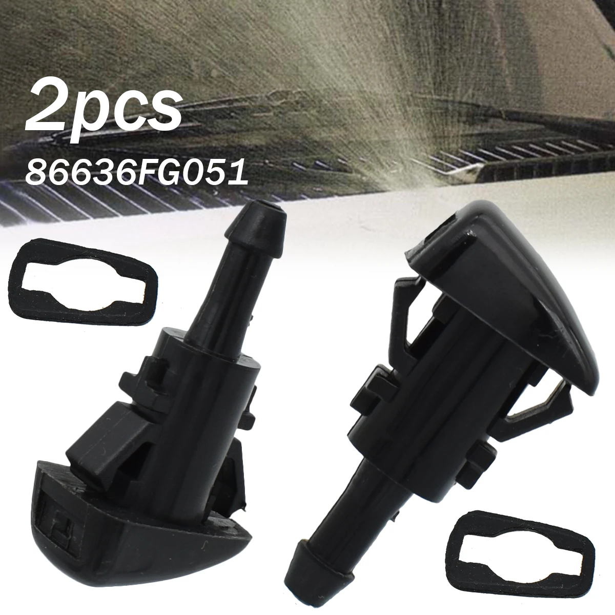 2Pcs Front Windshield Wiper Washer Nozzle Spray Jet For Subaru Impreza WRX STI 2008 - 2014 Chevrolet Trailblazer GMC Envoy