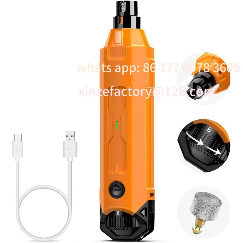 

Customizable 6-Speed Dog Nail Grinder Enhanced Pet Nail Grinder Super Quiet Rechargeable Electric Dog Nail Trimmer Painless paw