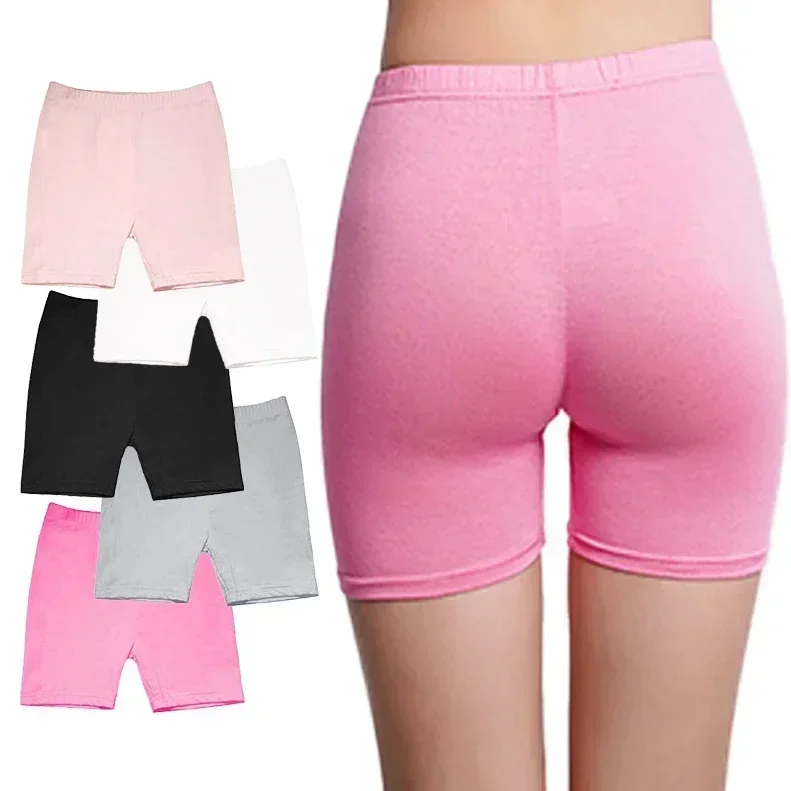 4pcs Girls Safety Pants Modal Dance Leggings Shorts 2024 Soft Candy Color Panties Girls Underwear Short tights Aged 3-12 Years