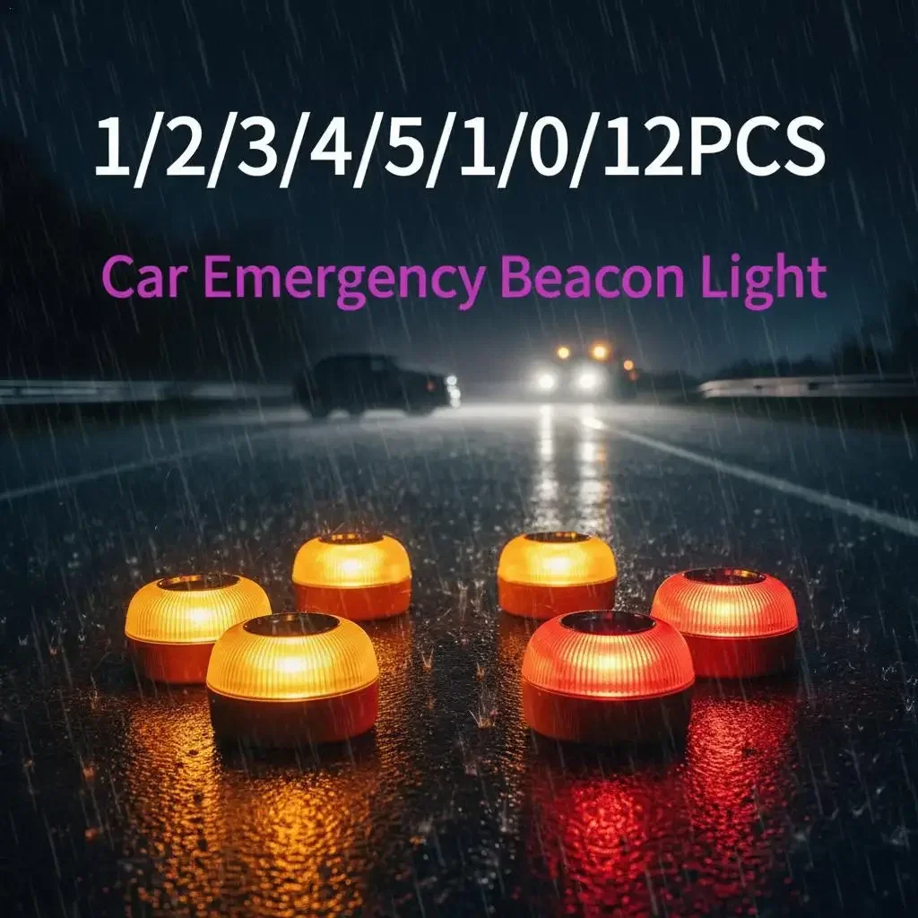 USB Rechargeable V16 Magnetic Rechargeable Magnetic Induction Strobe Lights LED Car Emergency Beacon Light