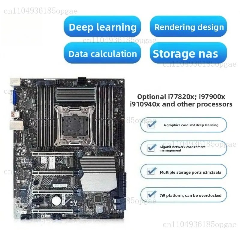 C9X299 RPGF-L يدعم اللوحات الأم لمحطة العمل I7 وI9CPU 2066 Pin ذات 4 بطاقات GPU