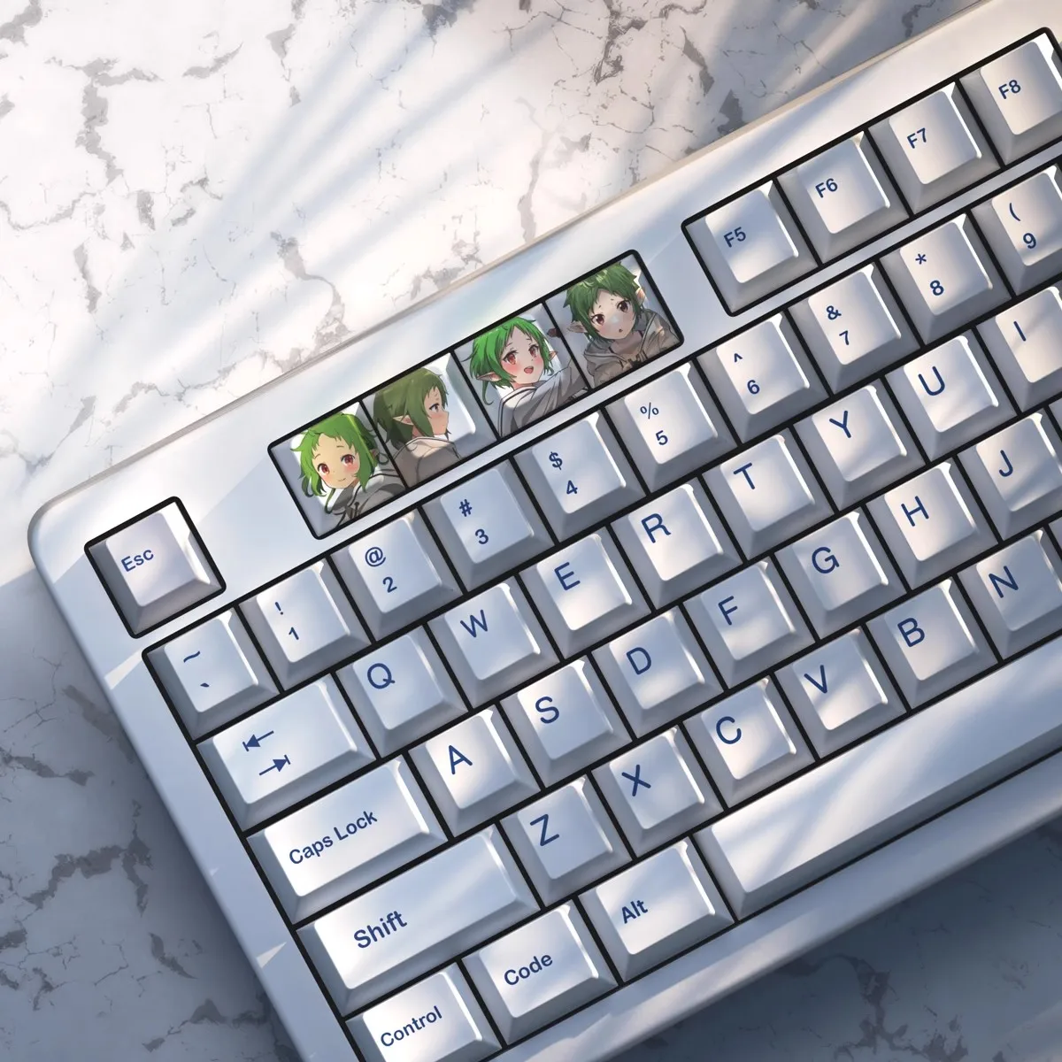 4 teclas/conjunto de teclas de reencarnação sem emprego pbt corante subbed tampas chave cereja perfil anime jogo dos desenhos animados keycap para teclado mx switch