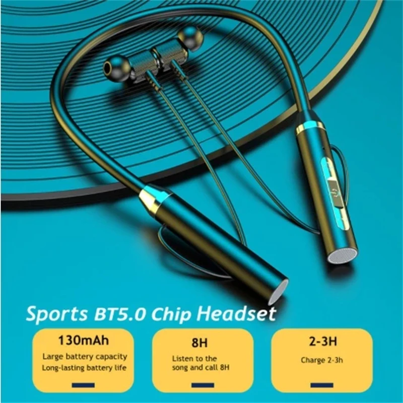 Wireless Bluetooth Neckband Headphones In Ear With Mic Sport Headset Neckband Wireless Bluetooth Earphone Device Accessory