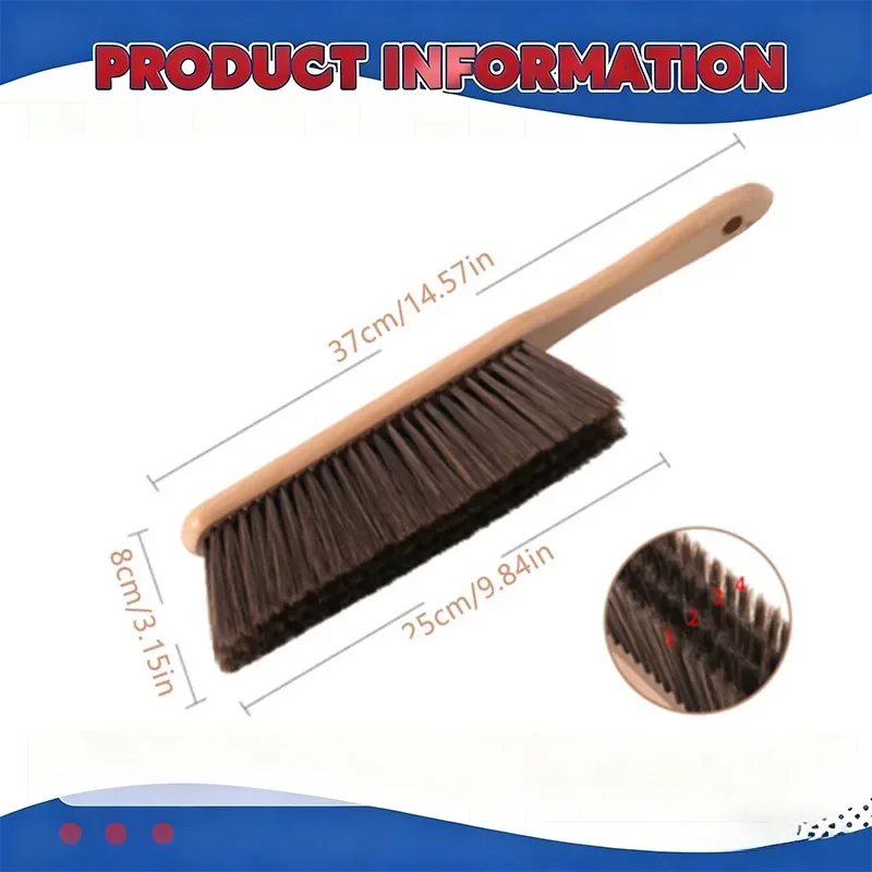 YUNLIWEI Wooden Hand Duster Brush Soft Clothes Brush for Dust Removal Multi-functional Sofa Bed Sheet Cleaner Anti-static Broom