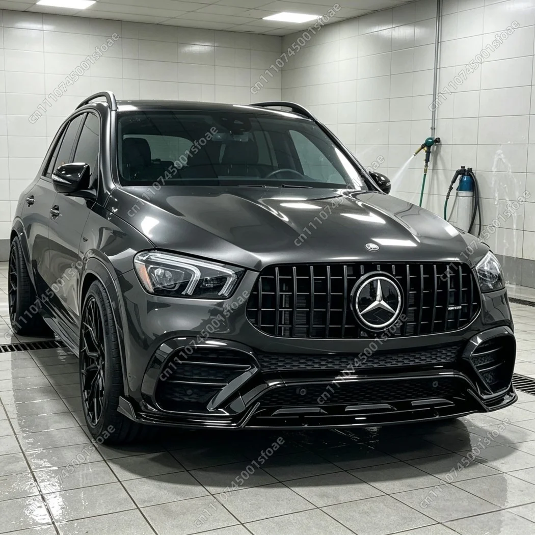 Front Bumper Lip For Mercedes-Benz GLE-Class W167 C167 GLE350 GLE450 GLE53 2020-2023 Glossy Black AMG Splitter Spoiler BodyKit