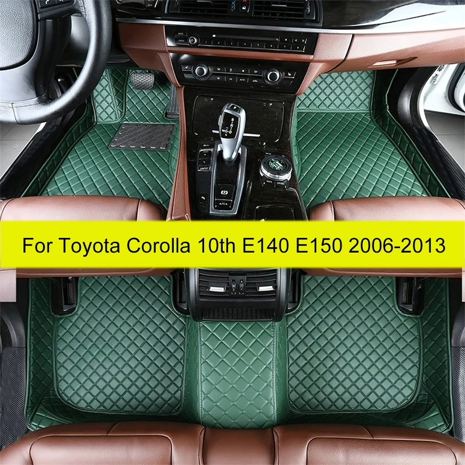 Car Floor Mats For Toyota Corolla 10th E140 E150 2013 2012 2011 2010 2009 2008 2007 Auto Carpets Rugs Custom Leather Foot Pads