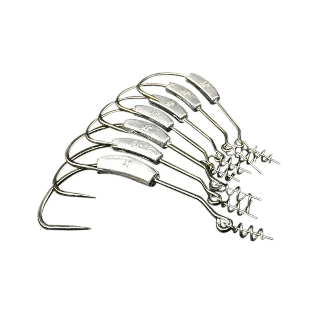 

5 Pcs/Bag Barbed Carbon Steel Jig Head Fish Hook 2g-7g Lead Jig Hooks for Soft Fishing Bait