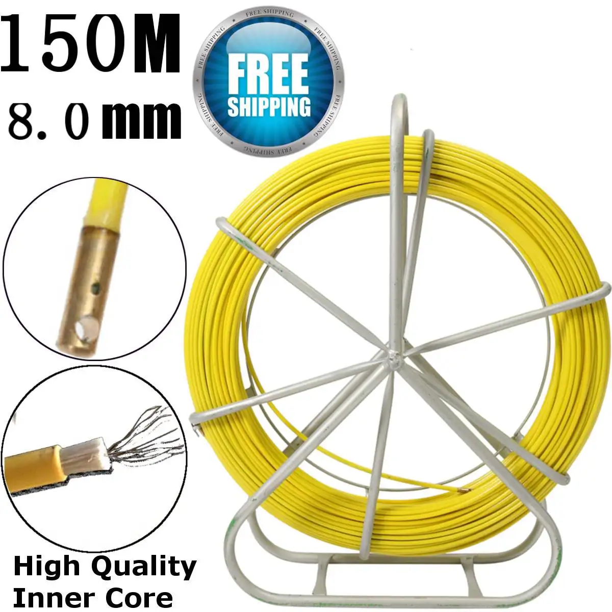 

4.5mmX70m Cable Puller Fiberglass Electric Cable Wire Puller Electrical Tool Tape Cable Guide Device Push Duct Snake Rodder Fish