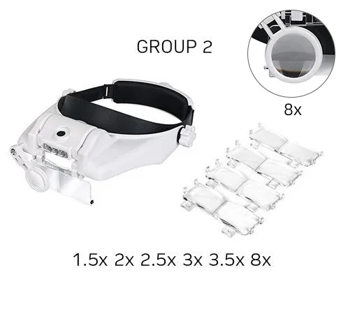 USB Oplaadbare Bril Loep Horlogemaker Reparatie Tool Bril Vergrootglas LED Hoofdband Vergrootglas 1.5x 2x 2.5x 3x 3.5x 8