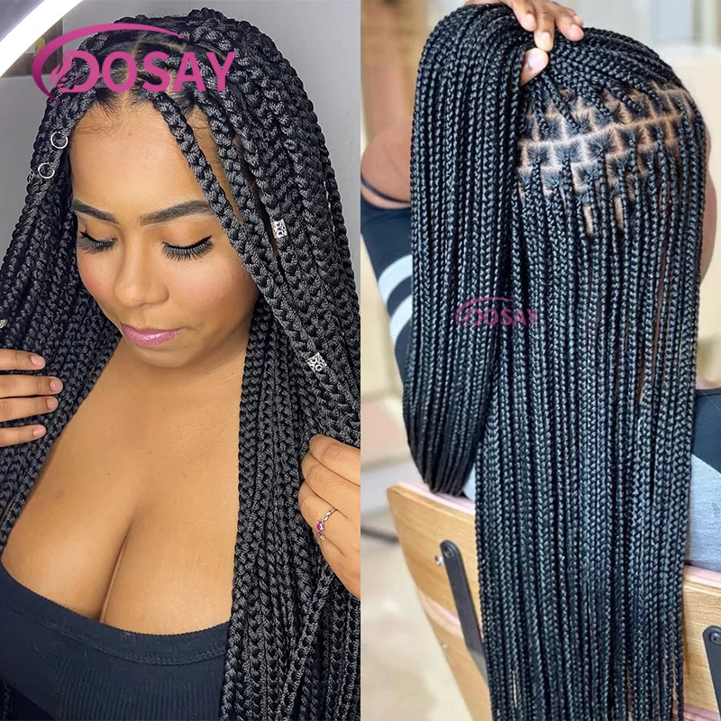 

36 Inches Cornrows Braided Wigs Synthetic Full Lace Wig For Black Women Full Lace Cornrow Braids Wigs with Baby Hair