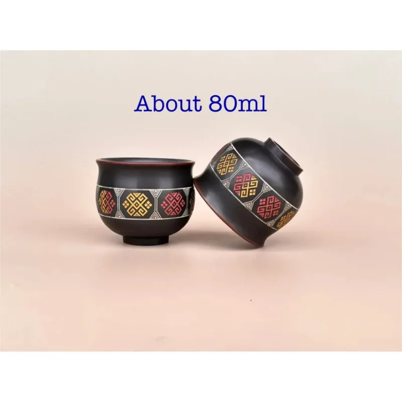 

Домашние керамические чайные чашки ручной работы, китайские Циньчжоу Нисин, из фиолетовой глины, с ручной резьбой, набор для чаепития Кунг-фу, посуда для напитков, 2 шт.