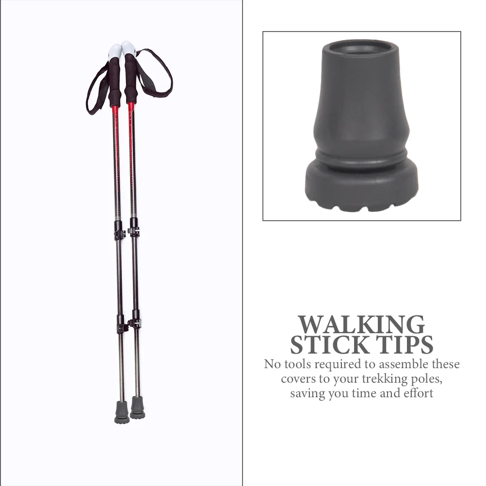 4 Pcs Non-slip Base for Crutches Pole Tip Protectors Tips Cane Feet Foot Pads Climbing Cover Round Trekking Poles Anti-skid