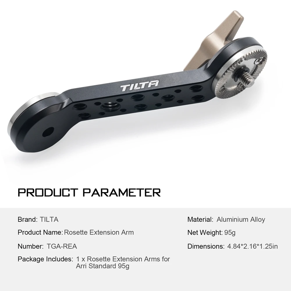 TILTA TGA-ANA Verstelbare NATO Rail Verlengarmen en Rosette Mount voor DJI RS 2/RS 3 pro/RSC 2/RS 3/RS4 Pro/RS4/RS5