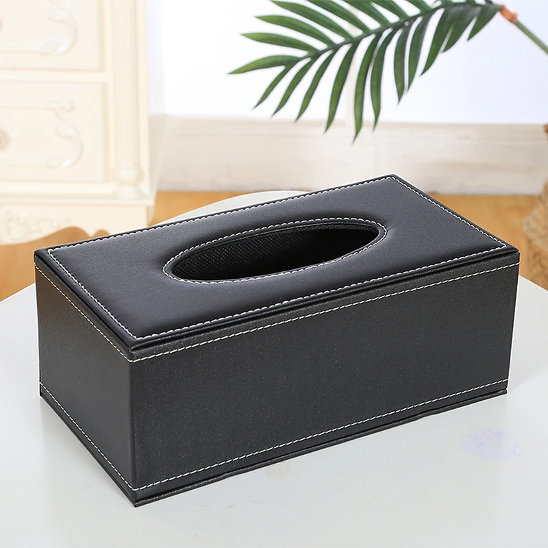 High-Quality Leather Tissue Box Holder Living Room Household Tissue Box Creative Napkin Box Car Tissue Case