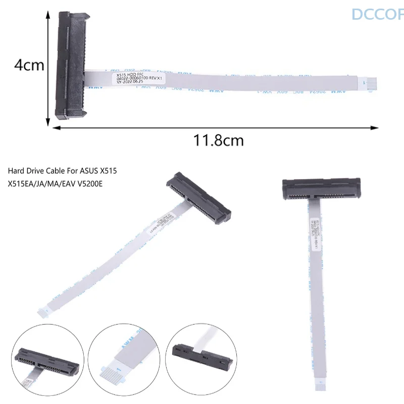 

1Pcs 11.8*4CM HDD Cable Hard Drive Connector Flex Cable HDD SSD For ASUS X515 X515EA/JA/MA/EAV V5200E F515 Laptop SATA