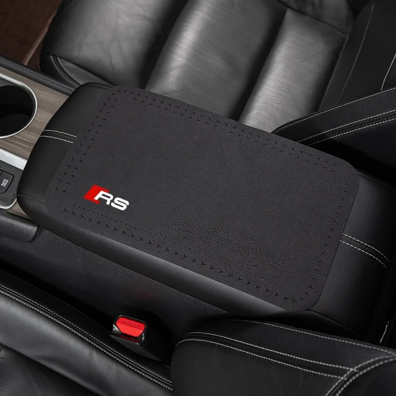 

Suede Car Central Armrest Pad Anti Slip Auto Center Console Arm Rest Mat Seat Box Cover for Audi RS Series