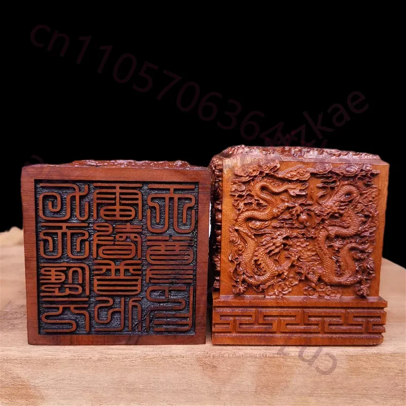 Taoist seal, relief Jiulong, lightning strike, jujube wood, Jiutian YingYuan Raytheon Puhua Tianzun seal, Taoist articles