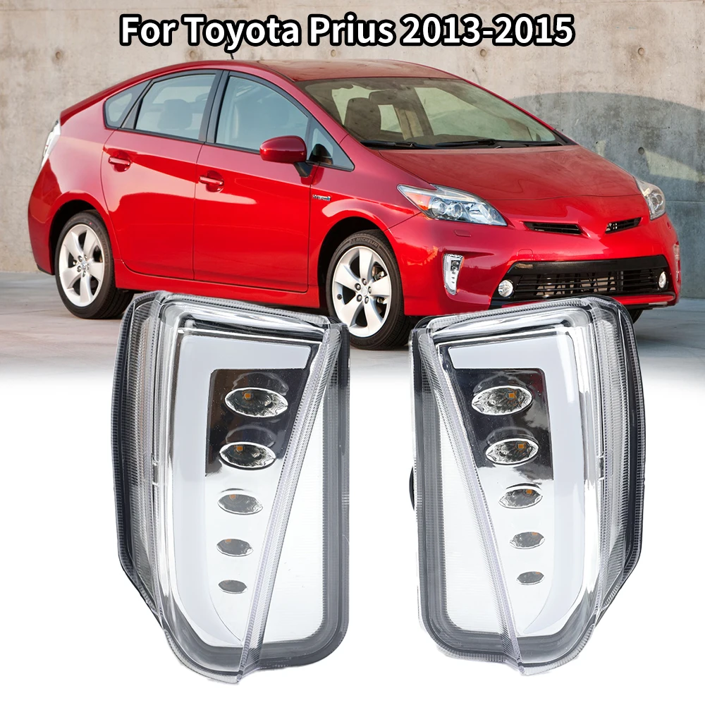 

For Toyota Prius ZVW30 2012 2013 2014 2015 LED DRL Front Bumper Fog Lamp Daytime Running Lights Yellow Turn Signals light pair