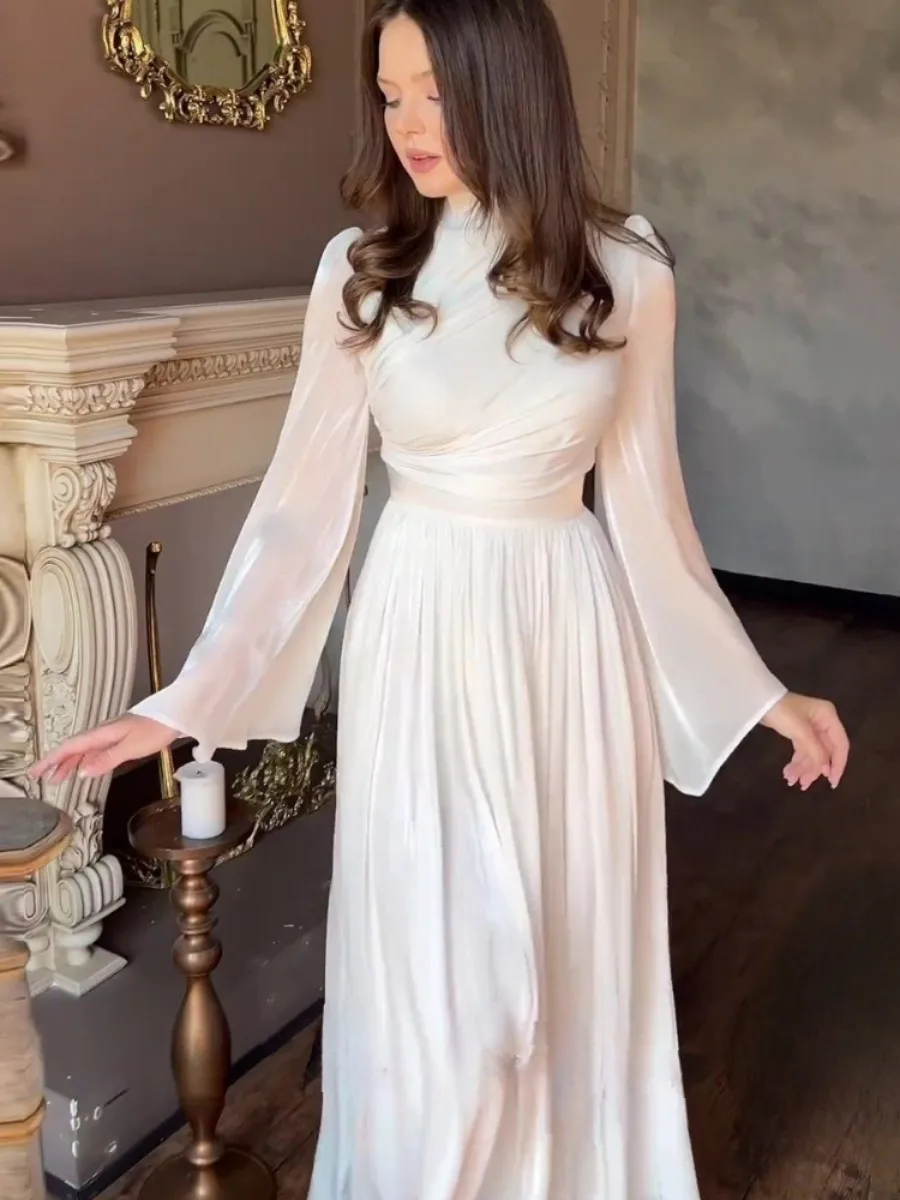 Eid Party Dress for Women Elegant Silky Long Vestidos Morocco Dresses Ramadan Lace-up Slim Long Dresses Dubai Arab Robe 2024