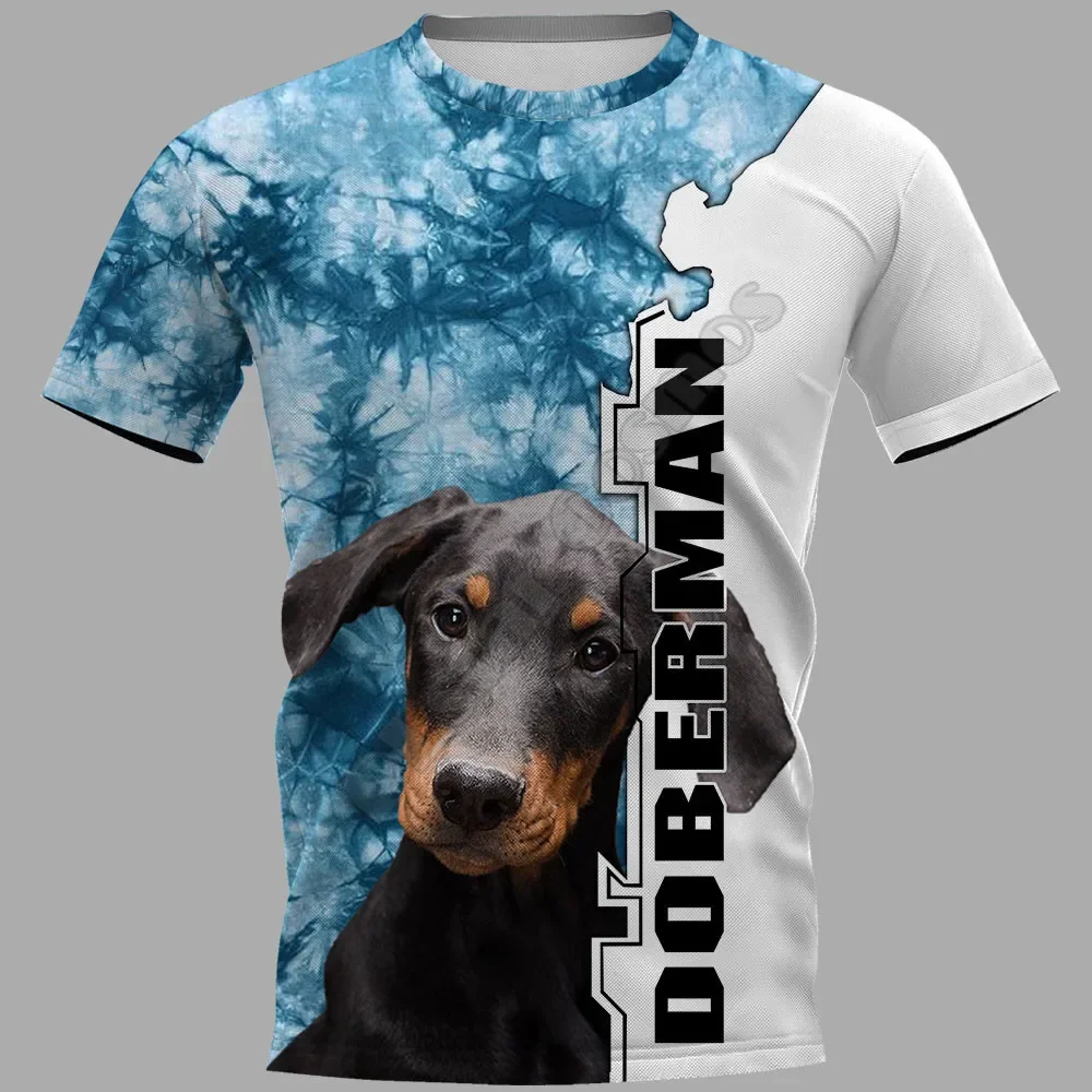 PLstar Cosmos Doberman 3D Printed t-shirt Harajuku Streetwear T shirts Funny Animal Men For Women Short Sleeve 09