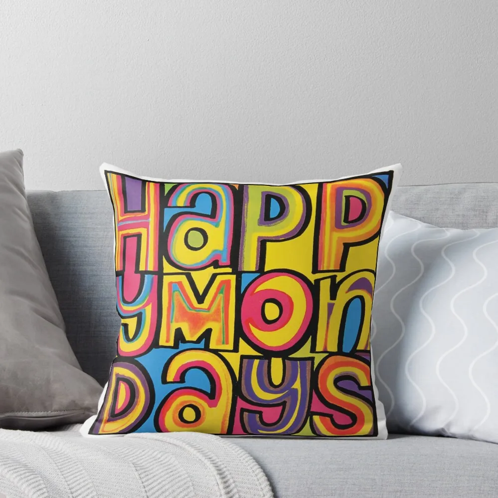 Happy Mondays Throw Pillow pillow pillowcase Sofa Cushions Cover Christmas Pillows pillow