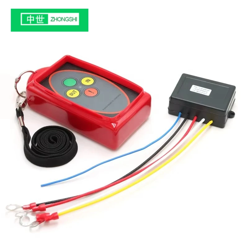 

208 Красная лебедка, беспроводной пульт дистанционного управления, комплект переключателей для ремонта, 12 В, 24 В постоянного тока в сборе, 75 футов, контроллер переключателя электрической лебедки