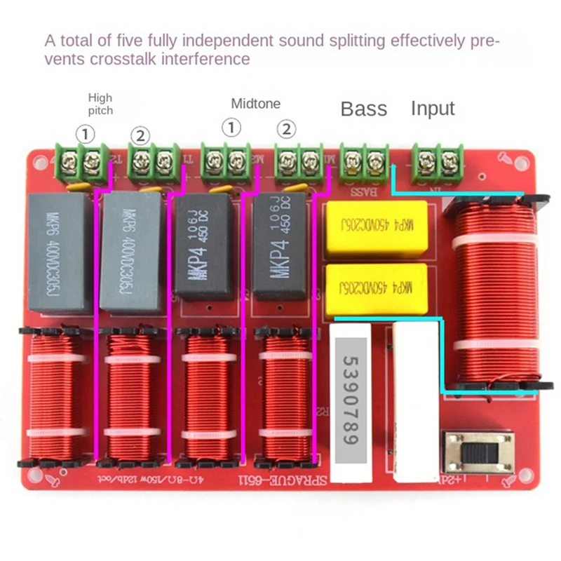 Filtro Divisor Plástico Ajustável High Bass, HiFi High Fidelity, Filtro, 400W, 6000HZ, 1 Pc