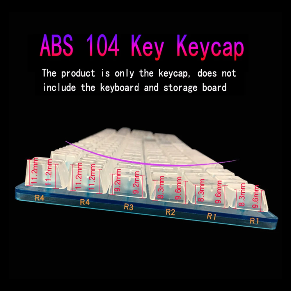 Transparent Keycaps 104 Keys ABS Mechanical Keyboard OEM Profile Non-Engraved Backlight RGB Custom Blank Clear Key cap Mx Switch