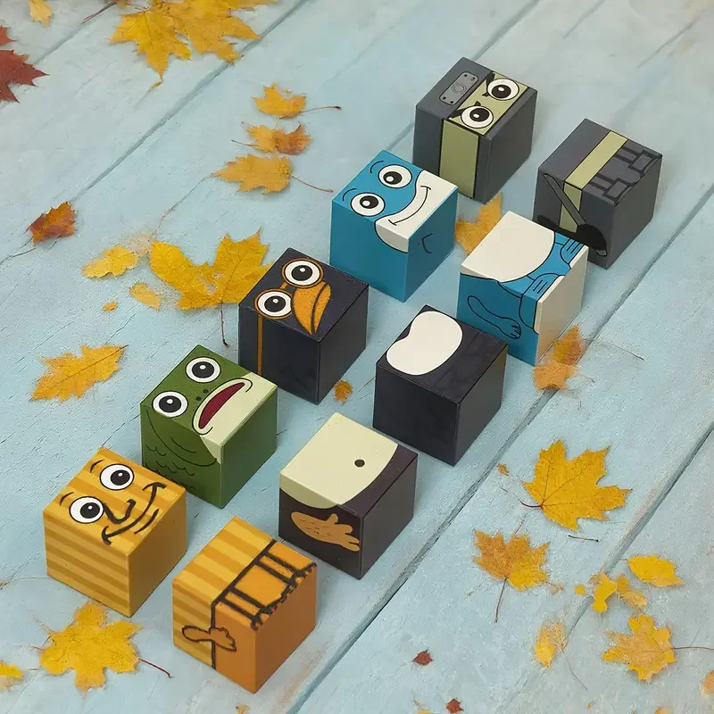 Magnetic building Toys Tung Tung Tung Sahur AI assembly Creative Stacking Cube Model Blocks Character toy Tabletop Game Gift image 6