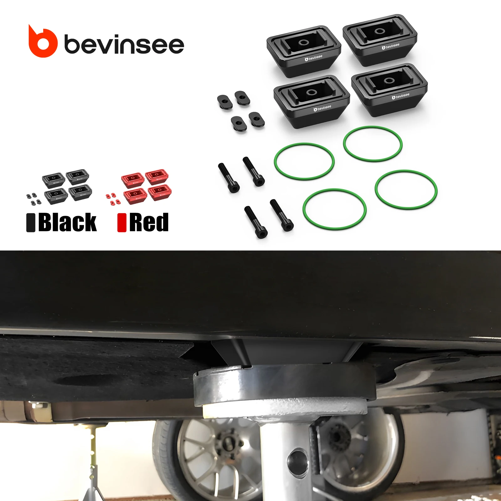 

BEVINSEE Aluminum Jack Pads for BMW F30 E82 F34 E90 F10 F32 F11 F20 F01 F34,for Toyota Supra,Replace for 51717123311,51717169981