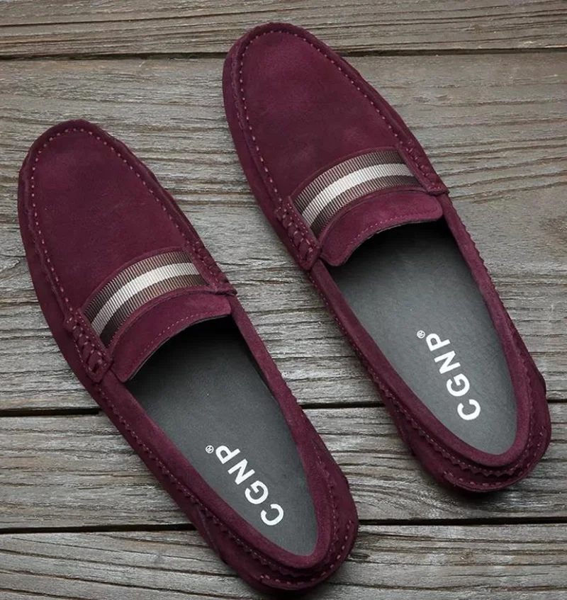 

New Style Slip-on Business Casual Loafers Handmade Suede Leather Shoes For Men Soft Soles Man Moccasin Driving Shoes