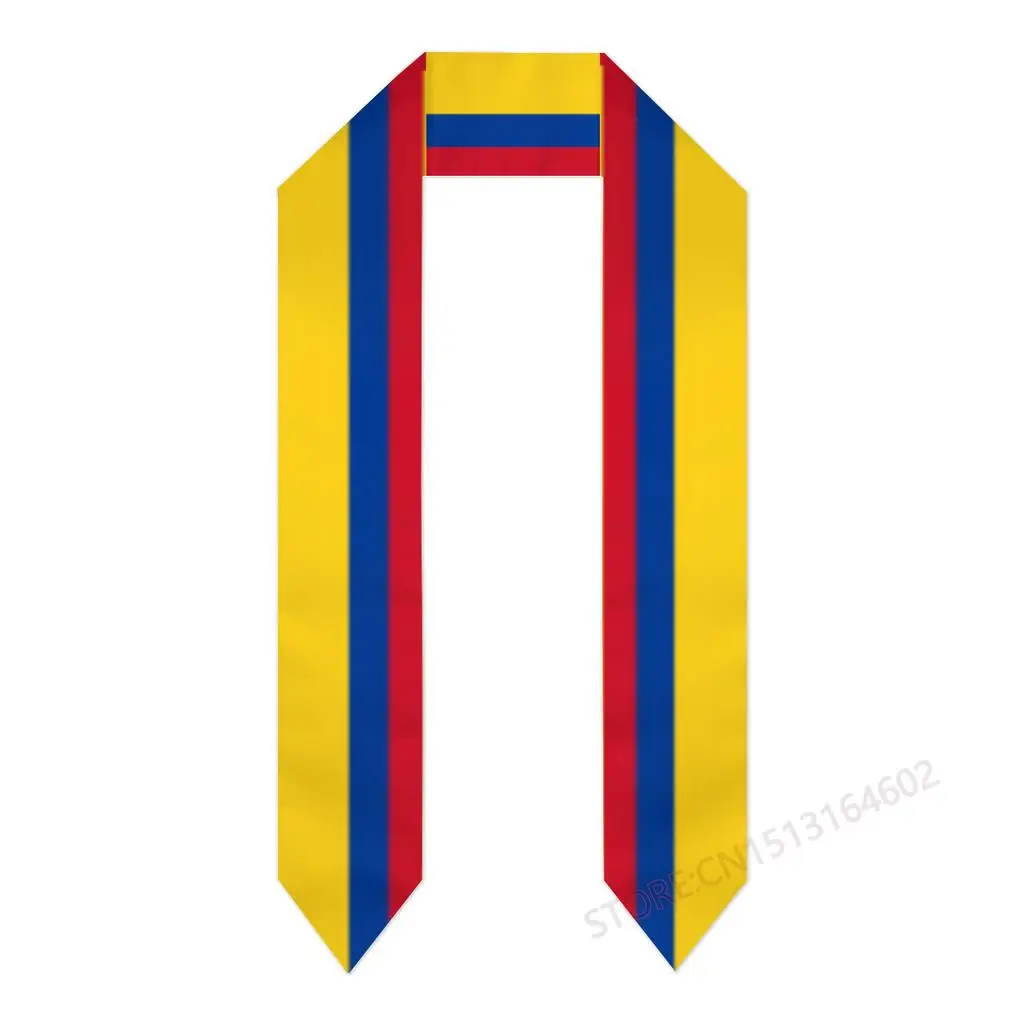 Custom Name Or Logo Colombia Flag Scarf Cool Graduation Stole Sash International Study Abroad Class of 2023 Shawl