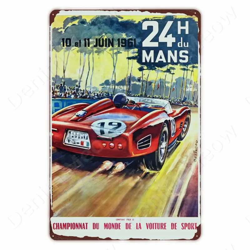 Vintage-Autorennen Zinns child, Metall plakat für Club-Mann-Höhle, Wand kunst malerei, Monaco Moto Racing Retro-Plakette, Kroatien, Prix – Detail 3