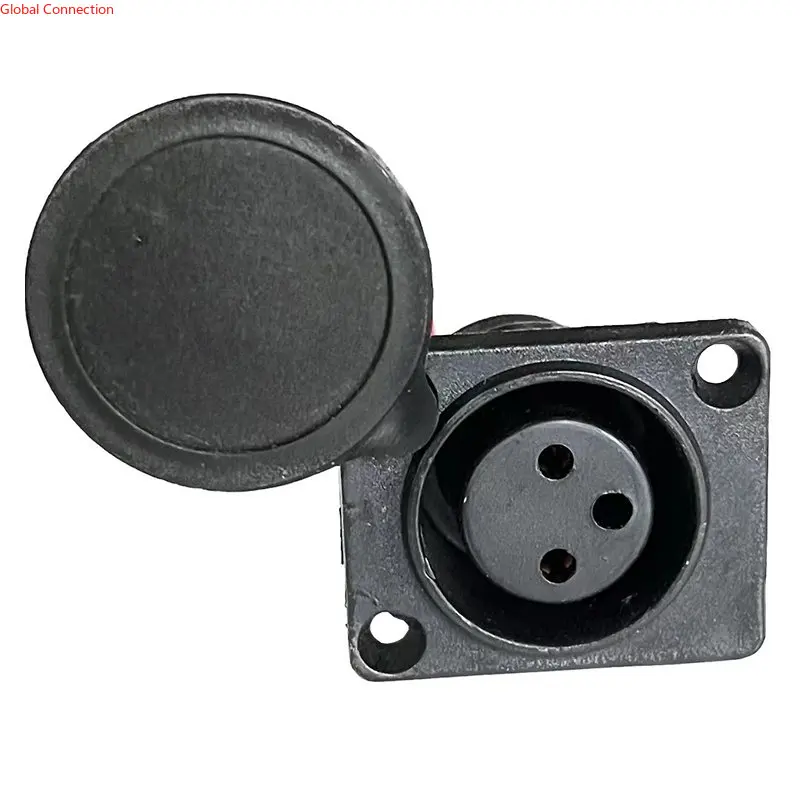 Three-hole Canon Plug Socket with Line for Electric Bicycle 36V 48V Charger Output Plug Connection Line Replacement Maintenance